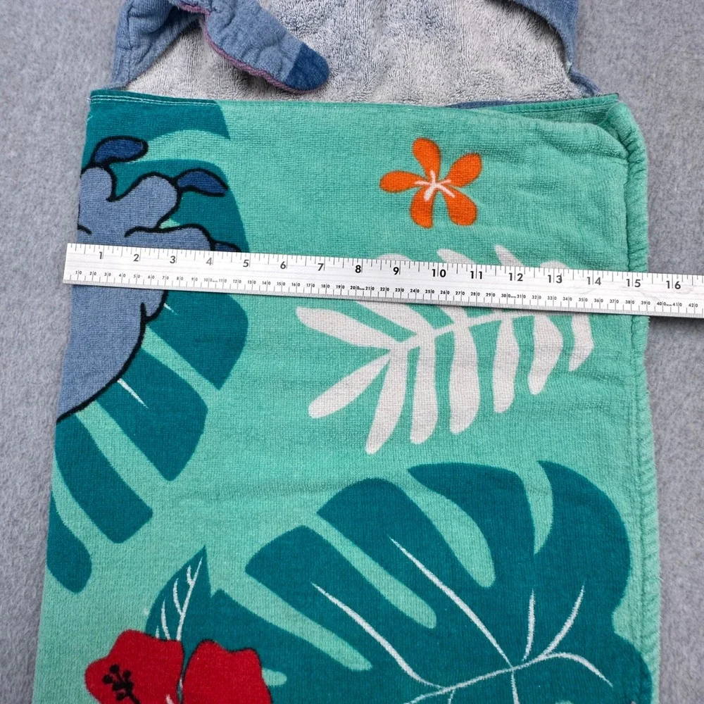 Disney Lilo & Stitch Hooded Beach Bath Towel Kids‎ Blue Green Tropical Hibiscus
